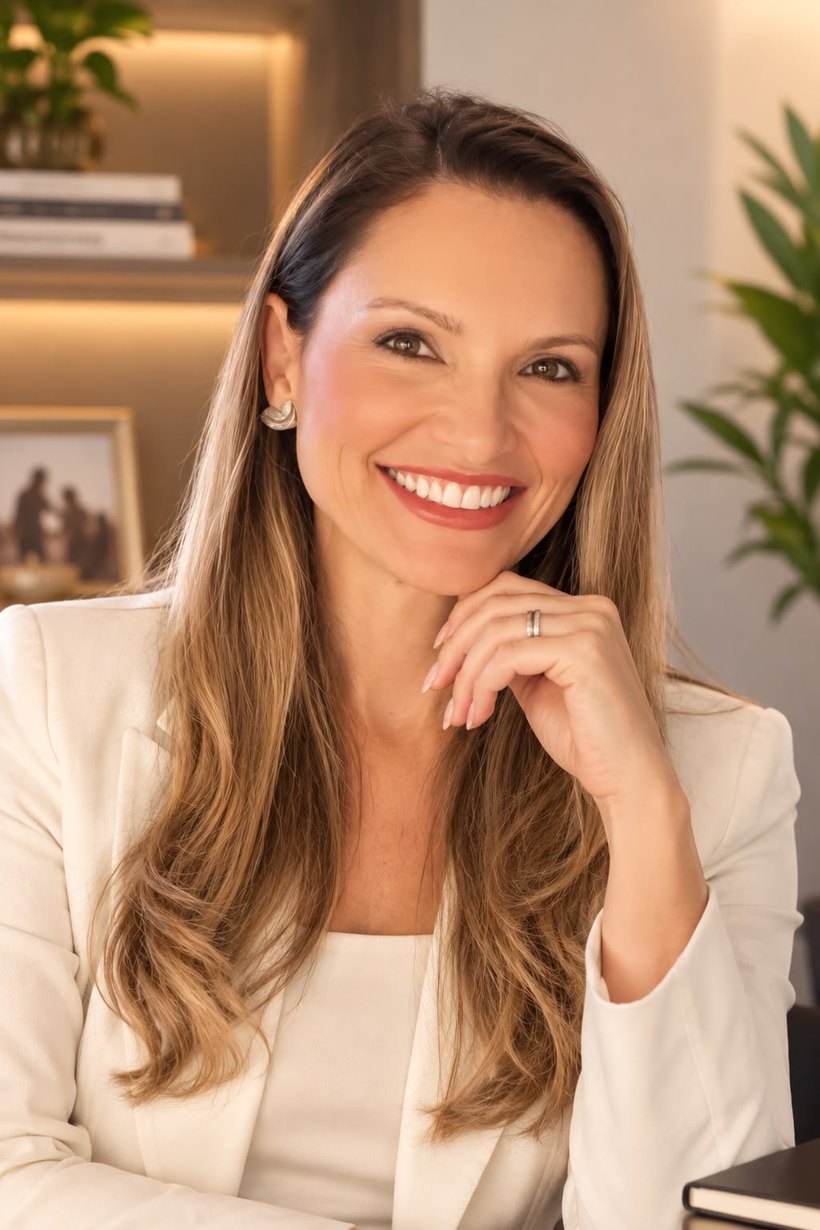 Syssia Aguiar em seu escritório